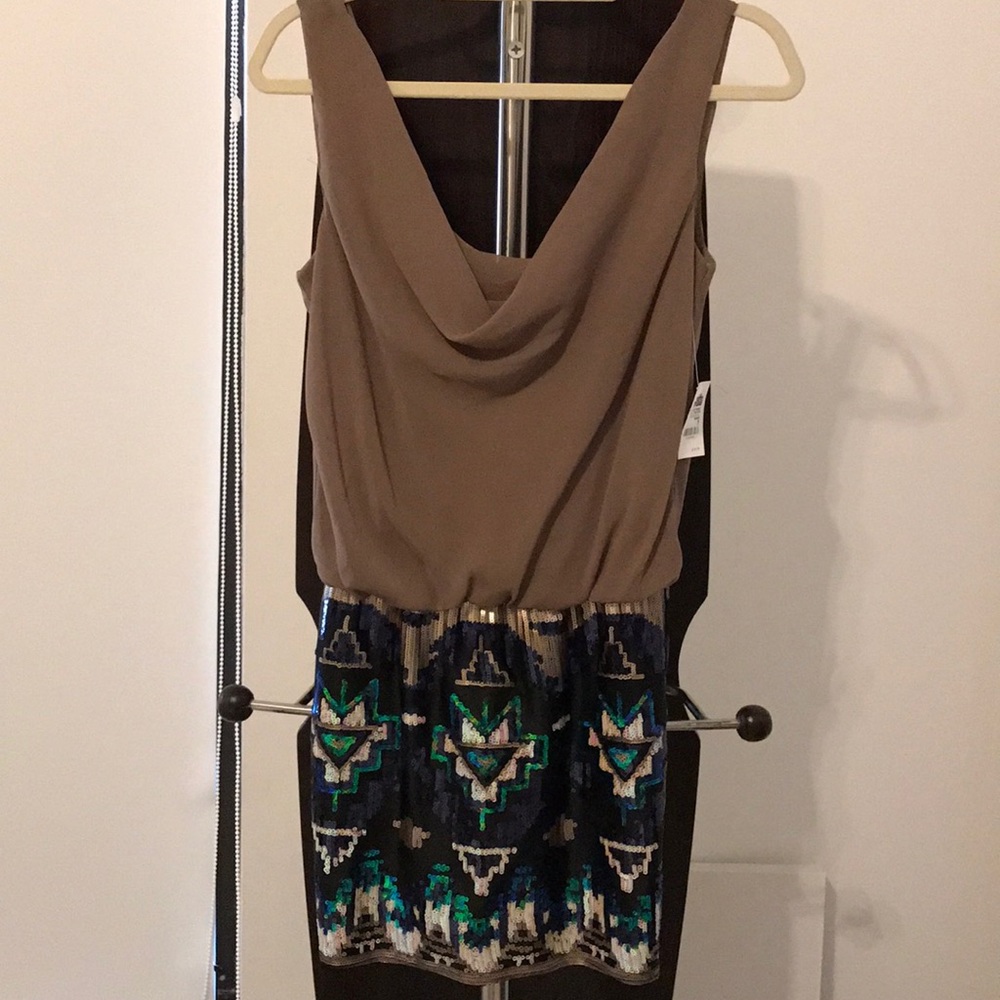 Beige and sparkle dress